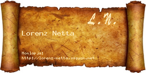 Lorenz Netta névjegykártya